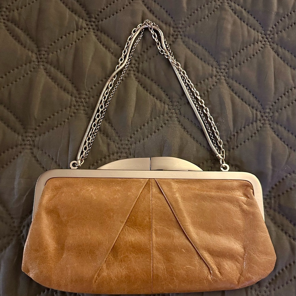 HOBO International Tan Leather Clutch Bag